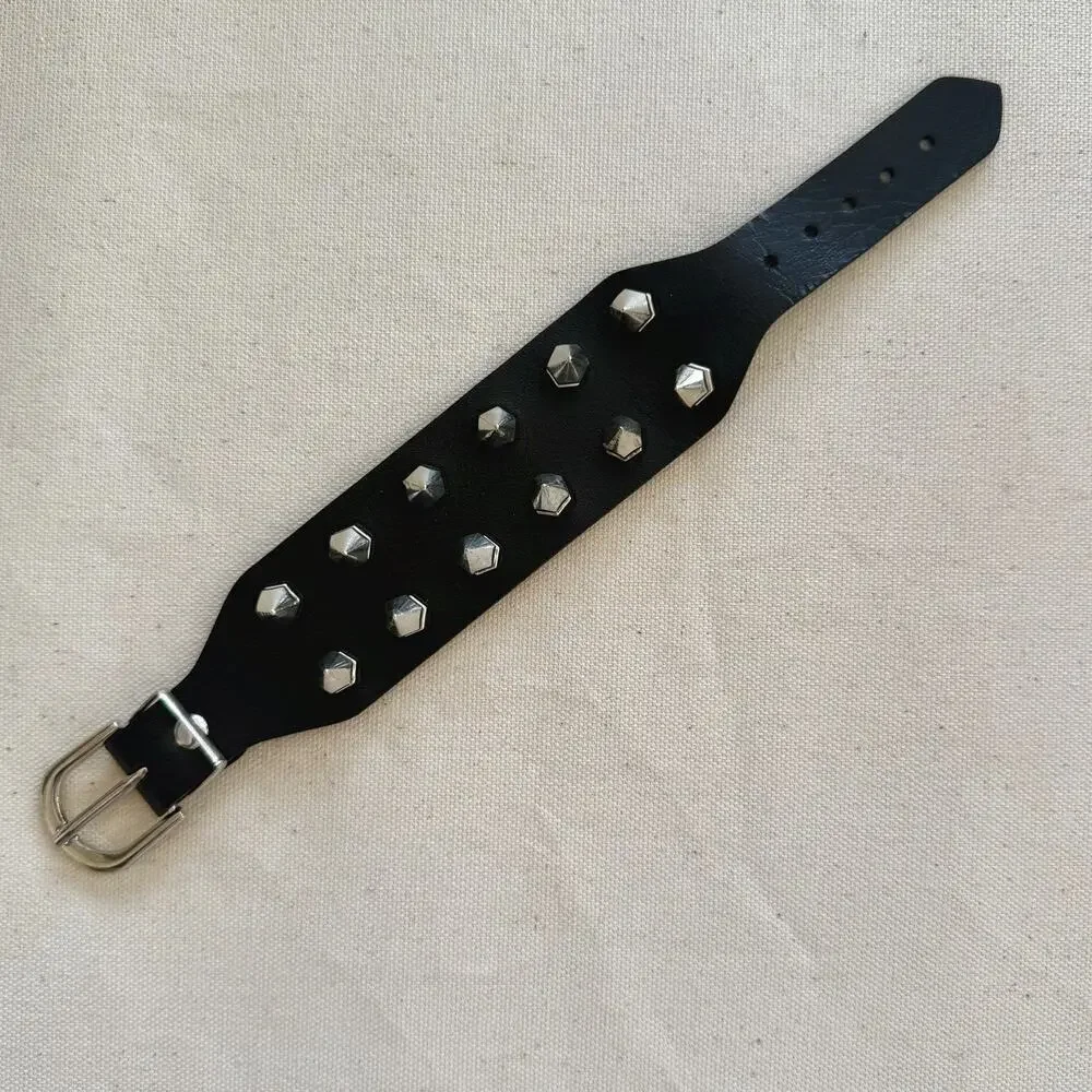 Y2K Volcanic Rock Cross Bracelet Black Beads 8-9 Inch Unisex Streetwear